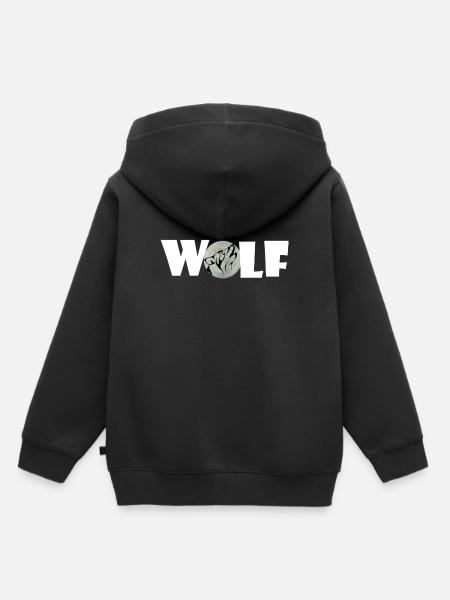 Wolf moon Mond - Kinder Premium Organic Hoodie - Schwarz