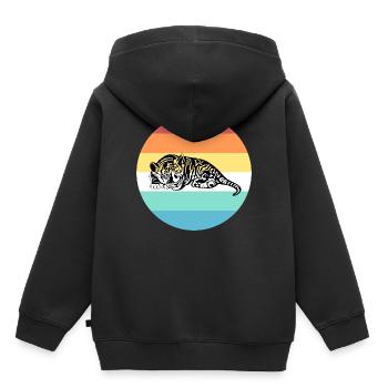 tigre - Sweat Premium à capuche enfant bio - noir - Dos - AI Model Kid Male (0cm)