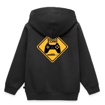 Gamer Zone - Kinder Premium Organic Hoodie - Schwarz - Hinten - AI Model Kid Male (0cm)