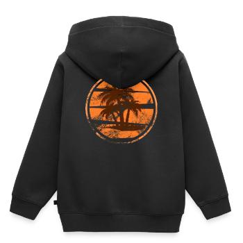Palmen - Kinder Premium Organic Hoodie - Schwarz - Hinten - AI Model Kid Male (0cm)