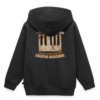 Piano piano - Sweat Premium à capuche enfant bio - noir - Dos - AI Model Kid Male (0cm)
