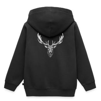 Cerf - Sweat Premium à capuche enfant bio - noir - Dos - AI Model Kid Male (0cm)