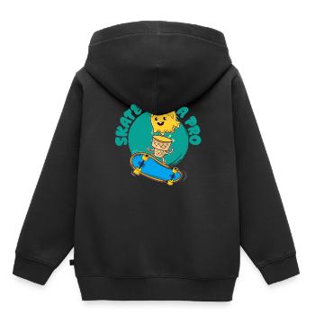 Skateboarder de glace - Sweat Premium à capuche enfant bio - noir - Dos - AI Model Kid Male (0cm)