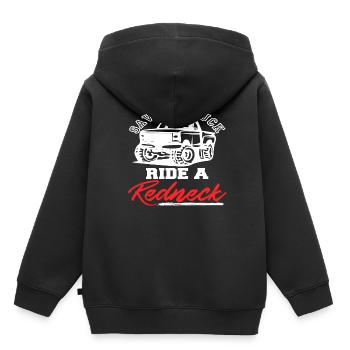 Idée cadeau Redneck de camion - Sweat Premium à capuche enfant bio - noir - Dos - AI Model Kid Male (0cm)