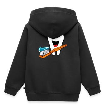 Happy Teeth Healthy teeth like to laugh - Kids Premium Organic Hoodie - black - Back - AI Model Kid Male (0cm)
