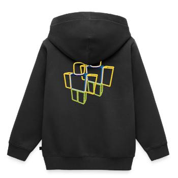 Sqaure Noob Personne - Sweat Premium à capuche enfant bio - noir - Dos - AI Model Kid Male (0cm)