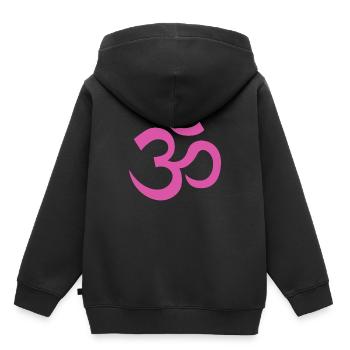 OM 23 - Sweat Premium à capuche enfant bio - noir - Dos - AI Model Kid Male (0cm)