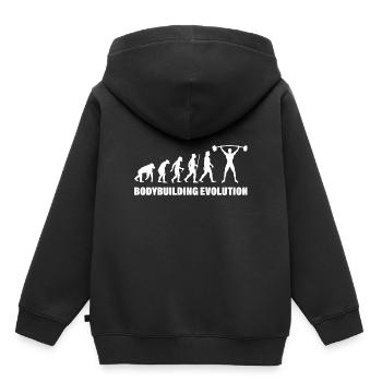 BODYBUILDING EVOLUTION - Kinder Premium Organic Hoodie - Schwarz - Hinten - AI Model Kid Male (0cm)