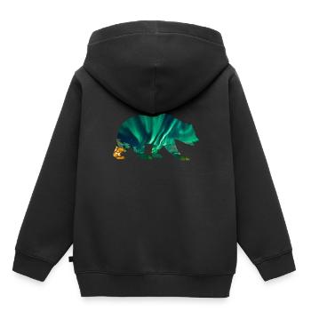 Ours polaire, aurores boréales - Sweat Premium à capuche enfant bio - noir - Dos - AI Model Kid Male (0cm)