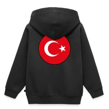 Türkei Flagge Fahne cooles Fußball Fan Shirt - Kinder Premium Organic Hoodie - Schwarz - Hinten - AI Model Kid Male (0cm)