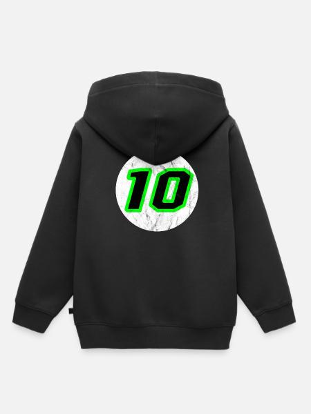 10 - Kinder Premium Organic Hoodie - Schwarz