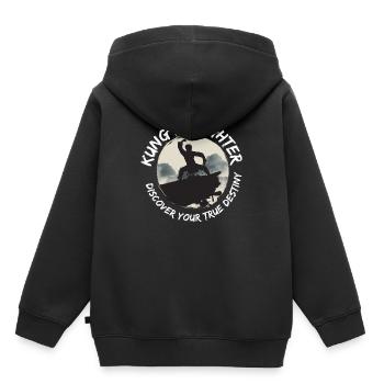 Kung Fu - Sweat Premium à capuche enfant bio - noir - Dos - AI Model Kid Male (0cm)