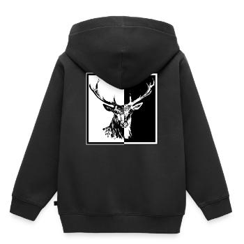 Deer - Kinder Premium Organic Hoodie - Schwarz - Hinten - AI Model Kid Male (0cm)