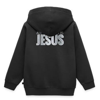 Alles was du brauchst Christlich - Kinder Premium Organic Hoodie - Schwarz - Hinten - AI Model Kid Male (0cm)