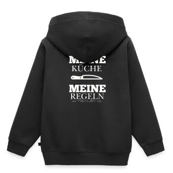 My Kitchen My Rules - Kids Premium Organic Hoodie - black - Back - AI Model Kid Male (0cm)