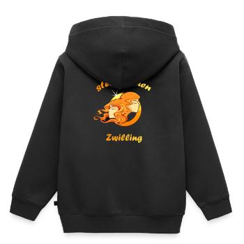 Sternzeichen Zwilling - Kinder Premium Organic Hoodie - Schwarz - Hinten - AI Model Kid Male (0cm)