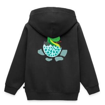 Baby Schlange schlüpfen - Geschenkidee - Kinder Premium Organic Hoodie - Schwarz - Hinten - AI Model Kid Male (0cm)