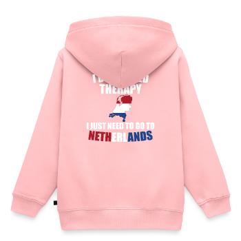 Pays-Bas - Sweat Premium à capuche enfant bio - rose - Dos - AI Model Kid Female (0cm)