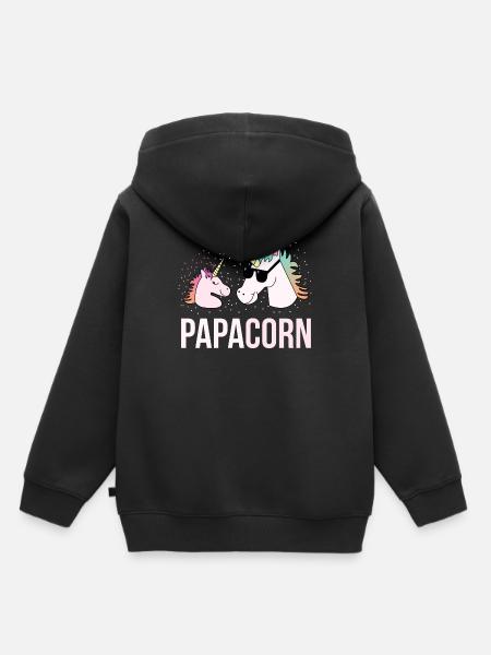 Papa Einhorn Vater Kind Tochter Lustig Geschenk - Hoodie Premium barn ekologisk - svart