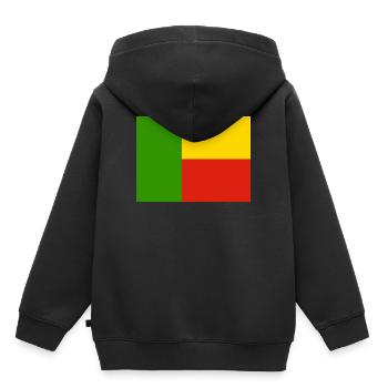 Drapeau du Bénin (bj) - Sweat Premium à capuche enfant bio - noir - Dos - AI Model Kid Male (0cm)
