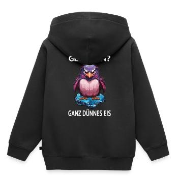 Gendern Gender Gendersternchen Ganz Dünnes Eis - Kinder Premium Organic Hoodie - Schwarz - Hinten - AI Model Kid Male (0cm)