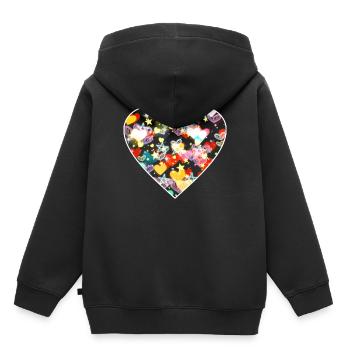 Herz Herz Herz - Kinder Premium Organic Hoodie - Schwarz - Hinten - AI Model Kid Male (0cm)