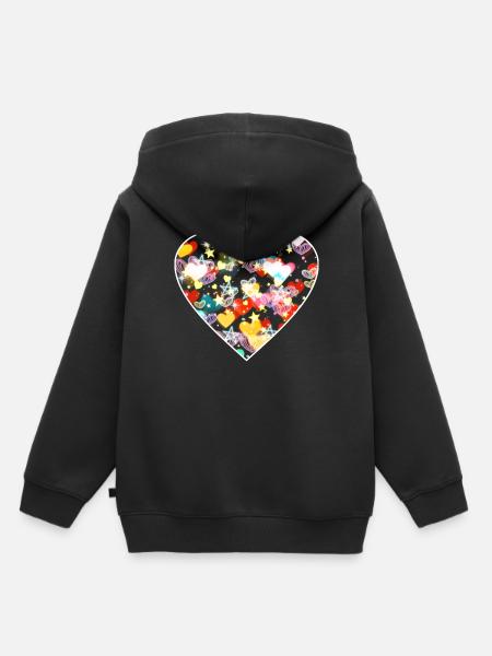 Heart heart heart - Kids Premium Organic Hoodie - black