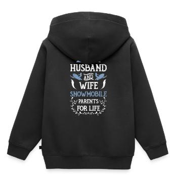Motoneige cadeau motoneige - Sweat Premium à capuche enfant bio - noir - Dos - AI Model Kid Male (0cm)