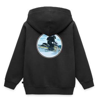 Motoneige cadeau motoneige - Sweat Premium à capuche enfant bio - noir - Dos - AI Model Kid Male (0cm)