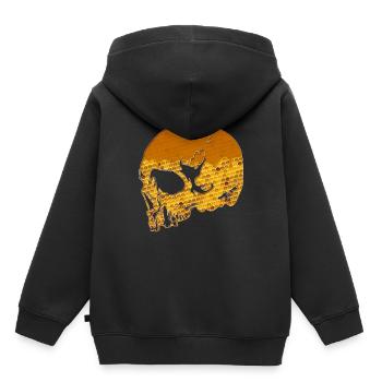 Chemise cadeau ruche en nid d'abeille avec abeille - Sweat Premium à capuche enfant bio - noir - Dos - AI Model Kid Male (0cm)