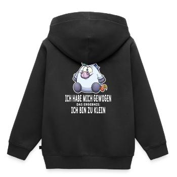 Dickes Einhorn Übergewicht Lustig Spruch Geschenk - Kinder Premium Organic Hoodie - Schwarz - Hinten - AI Model Kid Male (0cm)