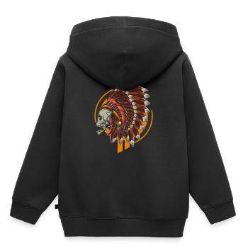 Cadeau Apache amérindien - Sweat Premium à capuche enfant bio - noir - Dos - AI Model Kid Male (0cm)