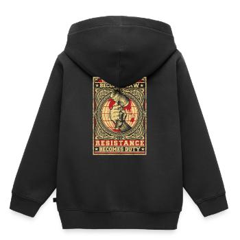 Justiz Ungerechtigkeit Gesetz Widerstand Gericht - Kinder Premium Organic Hoodie - Schwarz - Hinten - AI Model Kid Male (0cm)