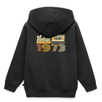 Vintage 1973 Kassette Mixtape - 47. Geburtstag - Kinder Premium Organic Hoodie - Schwarz - Hinten - AI Model Kid Male (0cm)