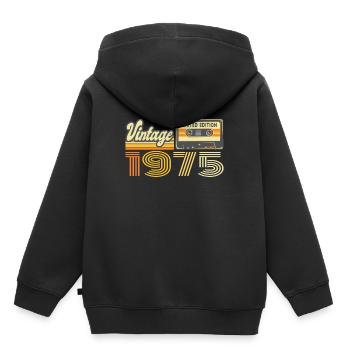 Vintage 1975 Kassette Mixtape - 45. Geburtstag - Kinder Premium Organic Hoodie - Schwarz - Hinten - AI Model Kid Male (0cm)