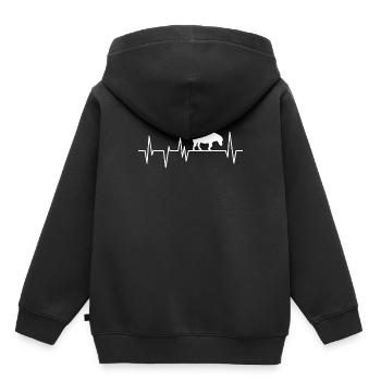 Pferde - Kinder Premium Organic Hoodie - Schwarz - Hinten - AI Model Kid Male (0cm)