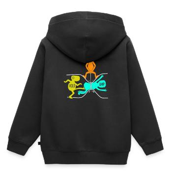 Prise d'électricien d'artisan - Sweat Premium à capuche enfant bio - noir - Dos - AI Model Kid Male (0cm)
