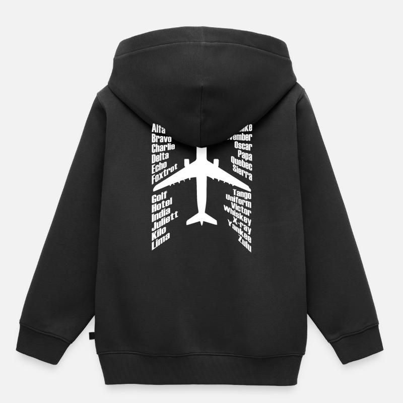Aérodrome de pilote d'avion - Sweat Premium à capuche enfant bio - noir