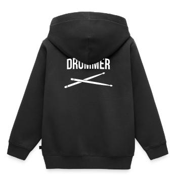 Batteur Batteur Batteur Batteur Batteur Batteur - Sweat Premium à capuche enfant bio - noir - Dos - AI Model Kid Male (0cm)