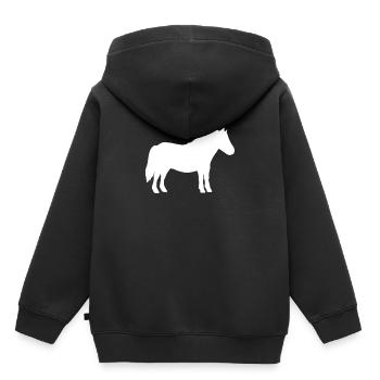 chevaux - Sweat Premium à capuche enfant bio - noir - Dos - AI Model Kid Male (0cm)