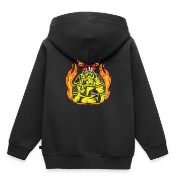 fire brigade - Kids Premium Organic Hoodie - black - Back - AI Model Kid Male (0cm)