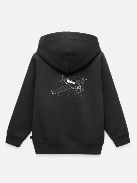 Flugzeug Fliegen Pilot Flugplatz - Kinder Premium Organic Hoodie - Schwarz