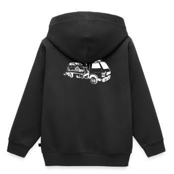 service de dépannage - Sweat Premium à capuche enfant bio - noir - Dos - AI Model Kid Male (0cm)