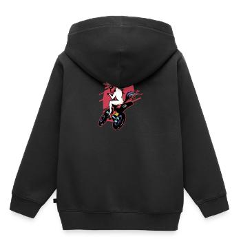 Motocycliste motocycliste - Sweat Premium à capuche enfant bio - noir - Dos - AI Model Kid Male (0cm)