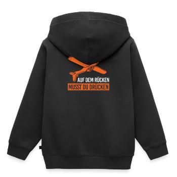 Modellflug Modellflieger Modellflugzegflieger - Kinder Premium Organic Hoodie - Schwarz - Hinten - AI Model Kid Male (0cm)