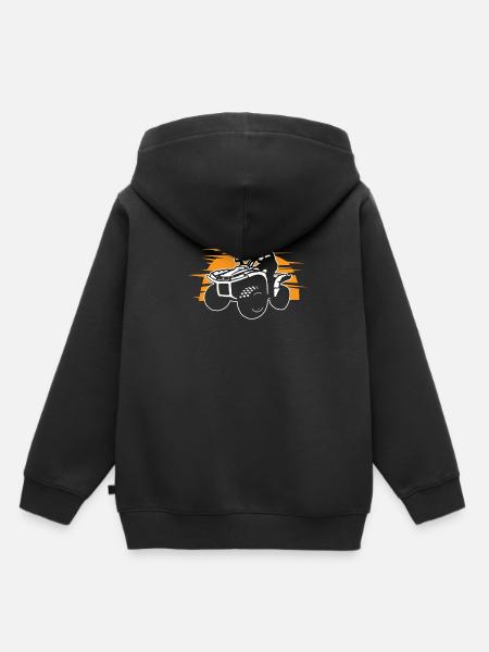 Quad - Hoodie Premium barn ekologisk - svart