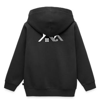 Dachdecker - Kinder Premium Organic Hoodie - Schwarz - Hinten - AI Model Kid Male (0cm)