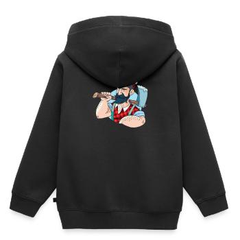 lumberjack - Kids Premium Organic Hoodie - black - Back - AI Model Kid Male (0cm)