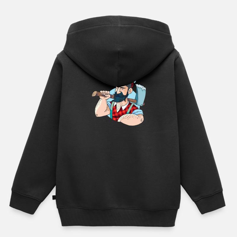 Bûcheron - Sweat Premium à capuche enfant bio - noir