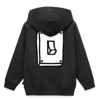 Lichtschalter - Licht - Skizze - Kinder Premium Organic Hoodie - Schwarz - Hinten - AI Model Kid Male (0cm)
